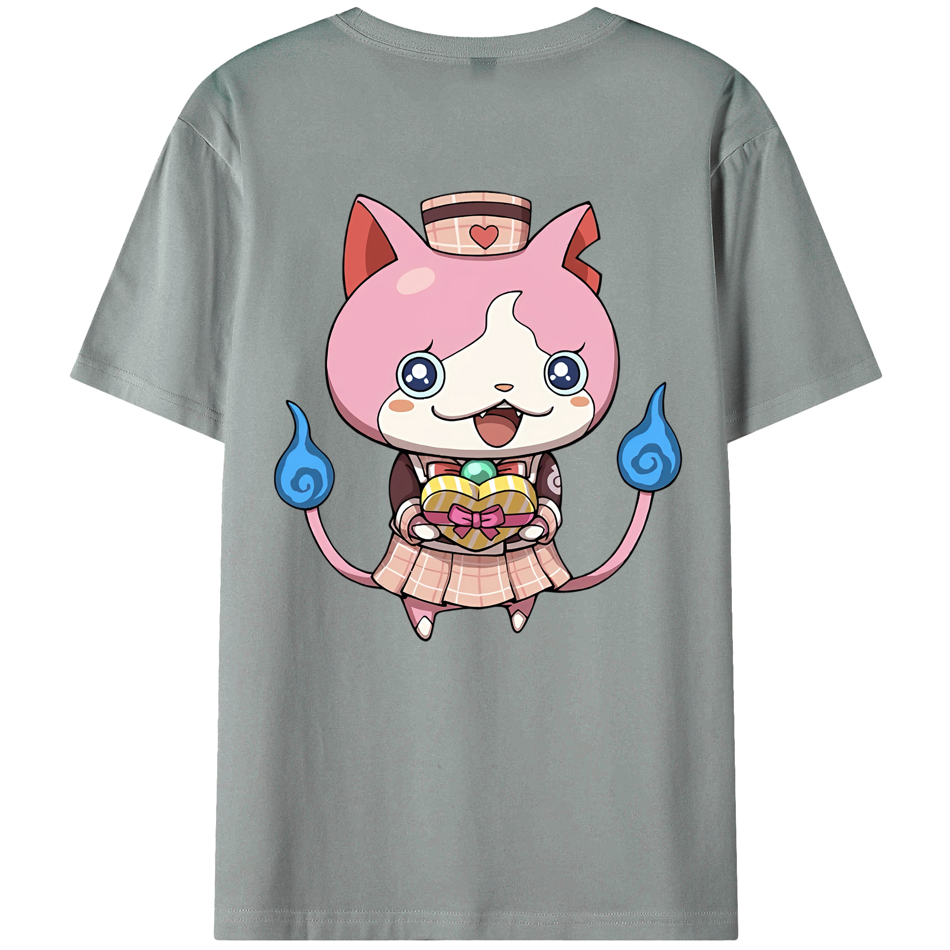 （画像用） 妖怪ウォッチ Yo-kai Watch 綿100％ メンズ半袖Tシャツ（バックプリント） 通気性